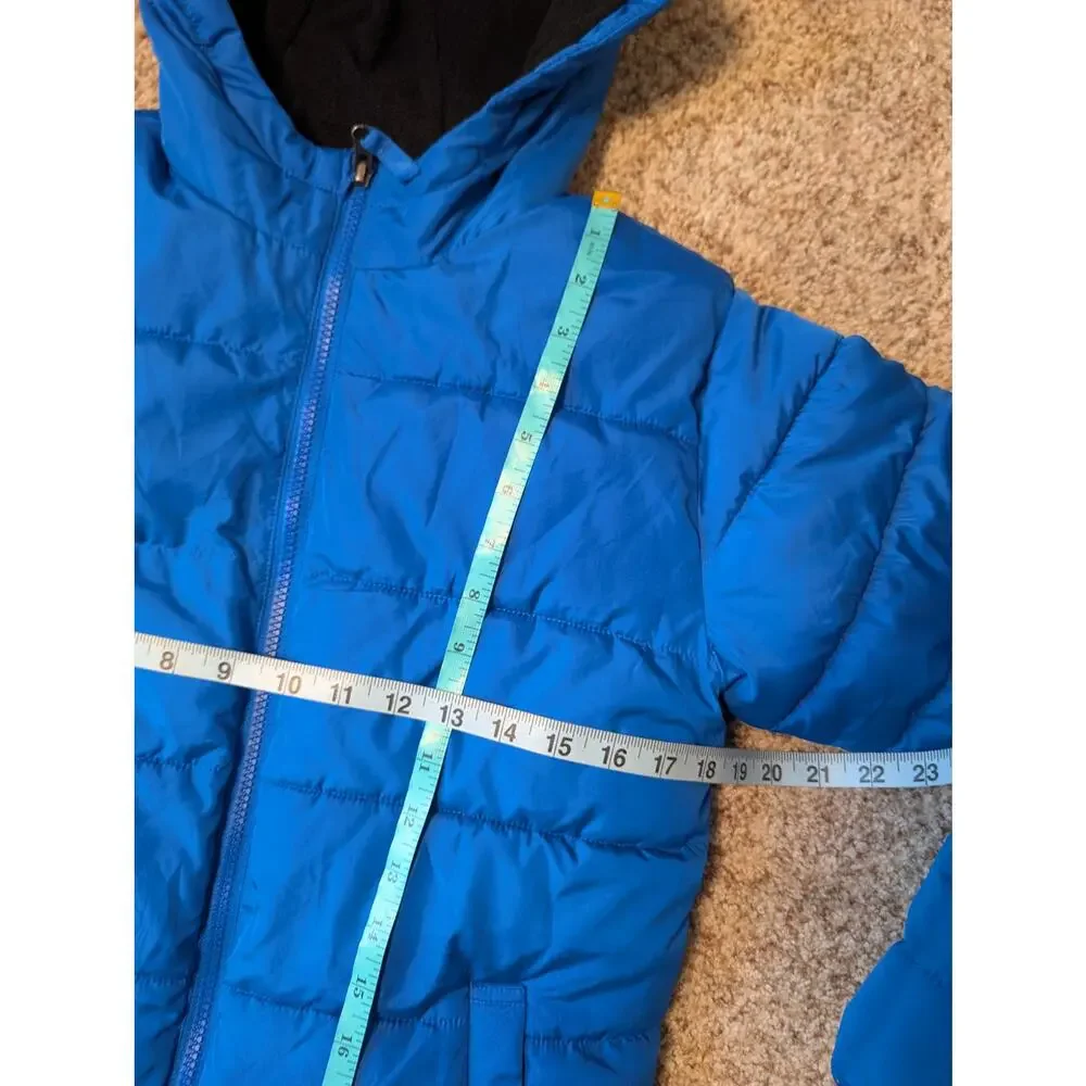 Swiss Tech Boys Blue Hooded Puffer Jacket Quilted Winter Coat Size L (10-12)
